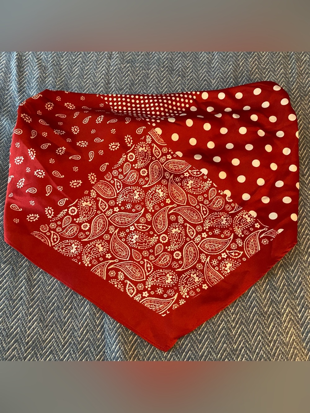 Thirty Thrity LA Bandana Top Womens M Red Ruched Cropped Boho Western Feminine